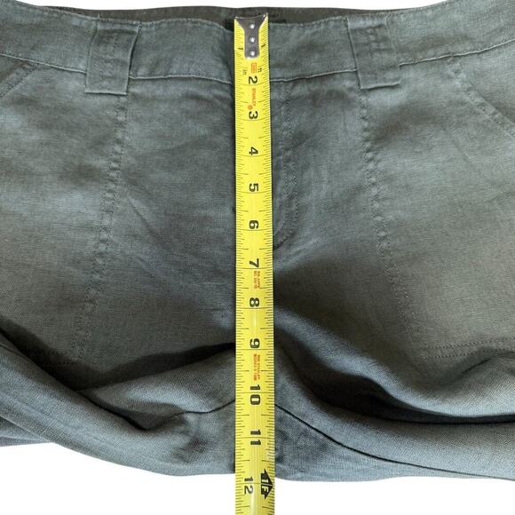 Eddie Bauer Pants Linen Green Women's 8 Cropped Wide Leg Fishingcore Granolagirl - Picture 9 of 10